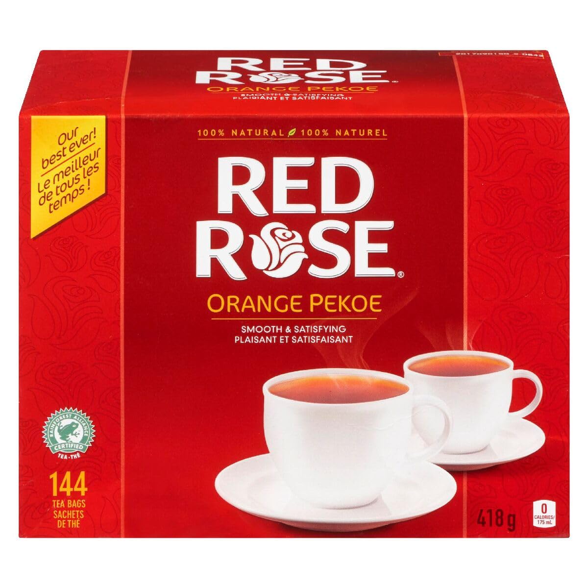 Amazon.com : Red Rose Orange Pekoe Tea 418g Box/144 Tea Bags